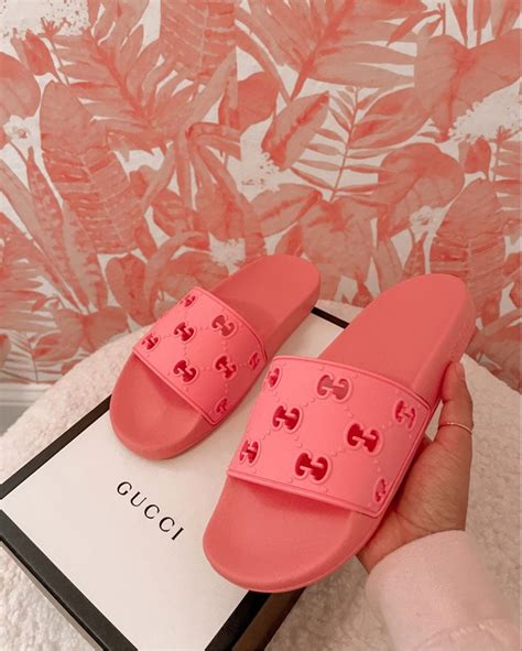 gucci slides rosa pink|Gucci slides for women pink.